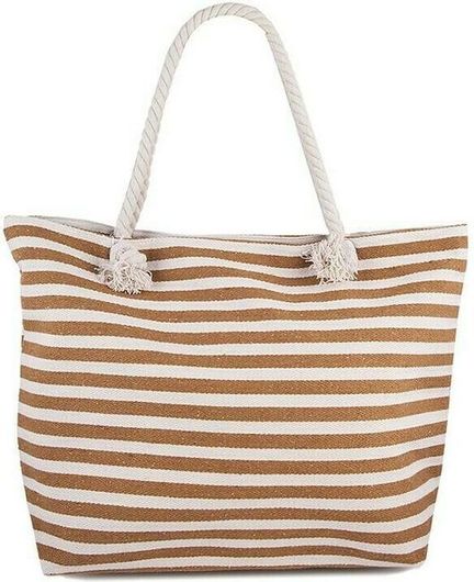 Τσάντα Θαλάσσης 18032 με Σχέδιο Καφέ