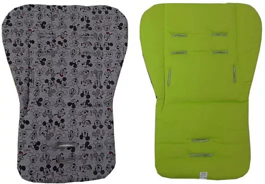 Στρώμα Καροτσιού Beboulino Mickey Διπλής Όψης Πράσινο