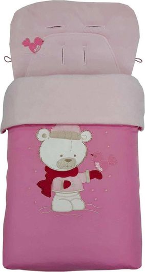 Ποδόσακος Καροτσιού Beboulino Bear Ροζ