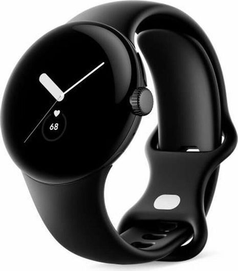 Google Pixel Watch Stainless Steel 41mm με Παλμογράφο Matte Black case/Obsidian Active band