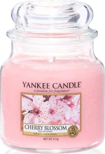 Κερί Yankee Candle Αρωματικό σε Βάζο Cherry Blossom Ροζ