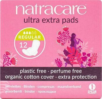 Σερβιέτα Natracare Ultra Extra με Φτερά Για Κανονική Ροή Σετ 12τμχ