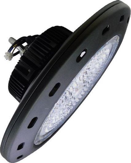 Φωτιστικό Καμπάνα GloboStar 200W με Ενσωματωμένο Led 28000lm Φ40xΥ20cm Ψυχρό Λευκό Μαύρο