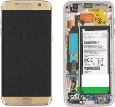 Οθόνη Κινητού με Μηχανισμό Αφής & Πλαίσιο & Μπαταρία για Galaxy S7 Edge Χρυσό
