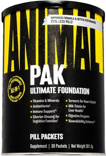 Animal Animal PAK Πολυβιταμίνη για Ενέργεια, Ενίσχυση του Ανοσοποιητικού & την Υγεία των Οστών 30 Φακελίσκοι
