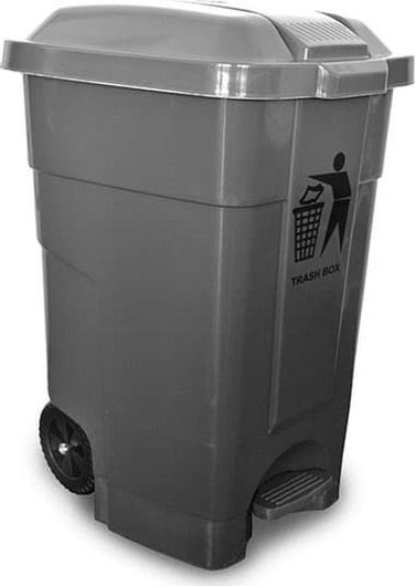 Κάδος Απορριμμάτων Delta Cleaning Πλαστικός Τροχήλατος με Πεντάλ 70lt Γκρι