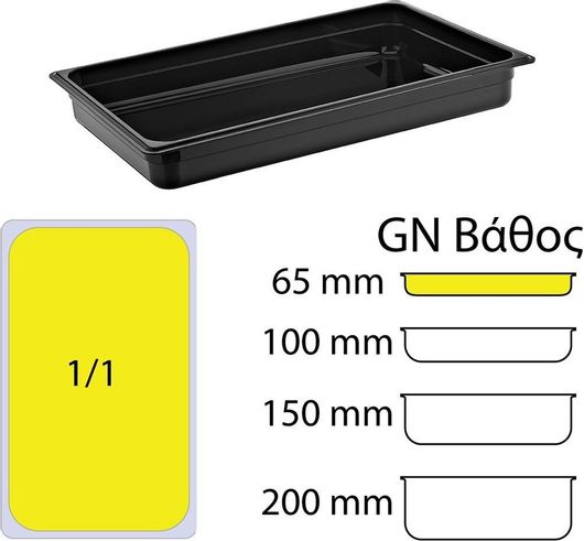 Σκεύος Gastronorm Πολυπροπυλενίου GN1/1 65mm