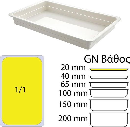 Σκεύος Gastronorm R.41598 Μελαμίνης GN1/1 20mm