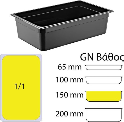 Σκεύος Gastronorm Πολυκαρμπονικό GN1/1 150mm