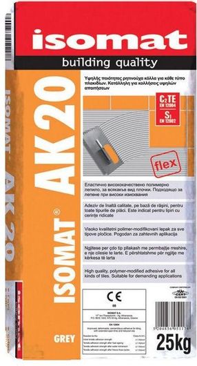 Κόλλα Πλακιδίων Isomat AK 20 Λευκή 25kg
