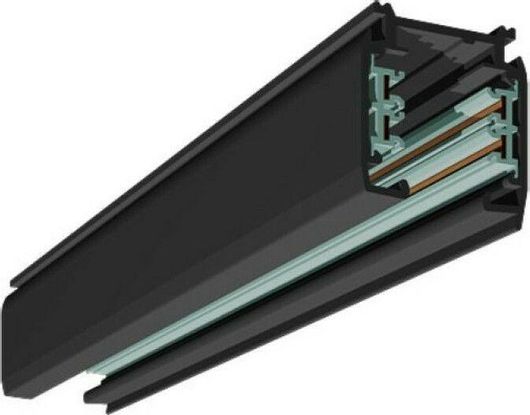 Ράγα Eurolamp 145-55161 Αλουμινίου 4 Καλωδίων 1m για Σποτ Μαύρο