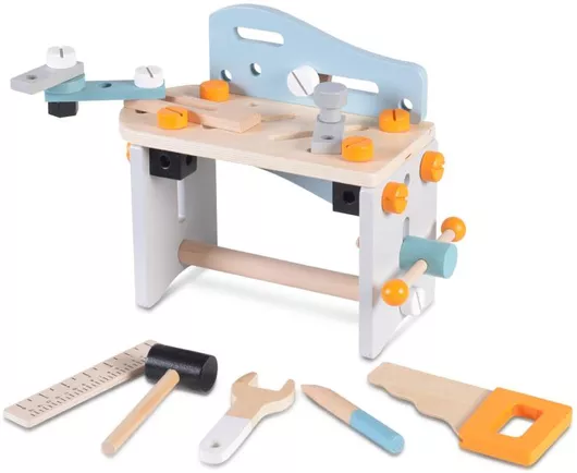 Moni Ξύλινος Παιδικός Πάγκος Ξύλινος Πάγκος με Εργαλεία για 3+ Ετών 6τμχ