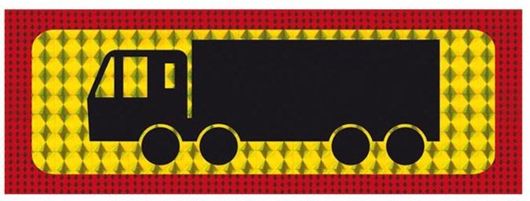 Αυτοκόλλητη Πινακίδα Φορτηγού Carner Τετραξονικό 47x20cm 1τμχ