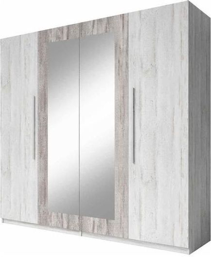 Ντουλάπα Ρούχων Polihome 16348579 Τετράφυλλη Μοριοσανίδα 228x58x214cm Σταχτί