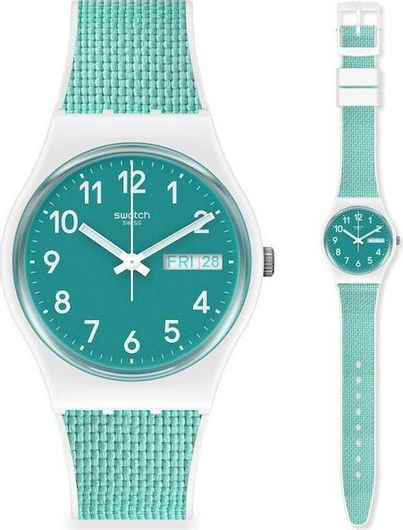 Γυναικείο Ρολόι Swatch GW714 με Λουράκι από Καουτσούκ Τιρκουάζ