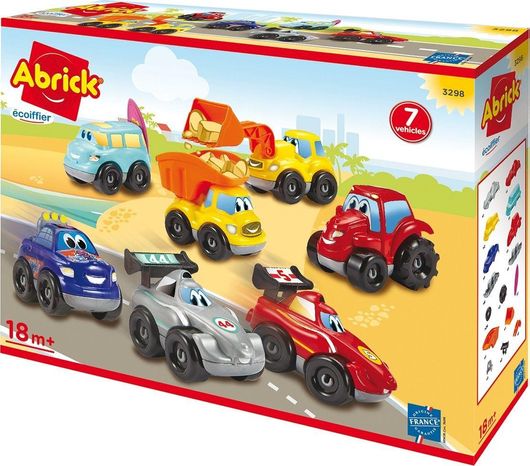 Τουβλάκια Ecoiffier Abrick Fast Car Οχήματα για 18+ Μηνών 7τμχ