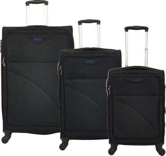 Βαλίτσα Ταξιδίου Forecast Μεγάλη Υφασμάτινη με 4 Ρόδες Μαύρο