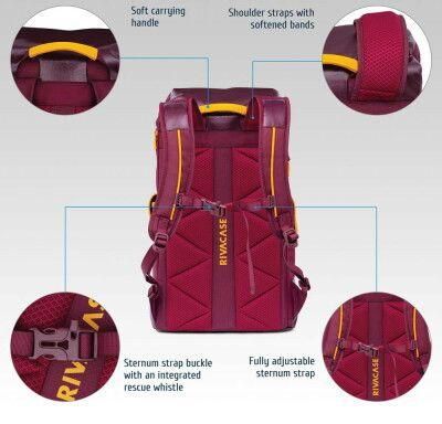 Τσάντα Πλάτης για Laptop 17.3" RivaCase 5361 Dijon Μπορντό