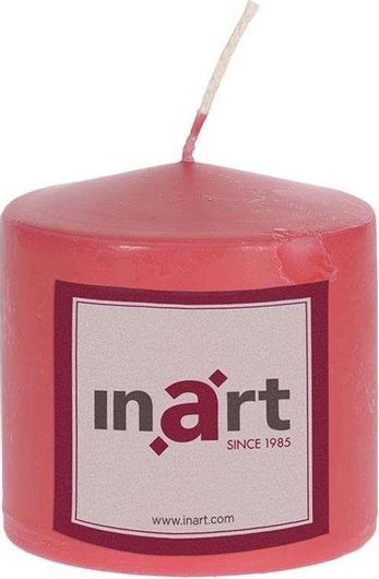 Διακοσμητικό Κερί Inart 3-80-474-0053 7x7cm Κόκκινο