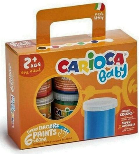 Σετ Δακτυλομπογιές Carioca Baby 80ml 6τμχ για 2+ Ετών