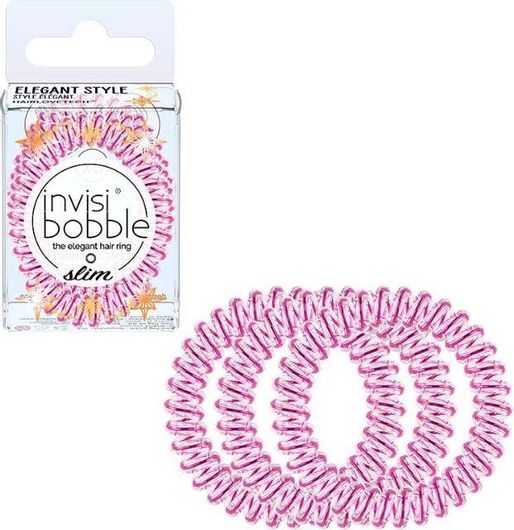Σπιράλ Μαλλιών Invisibobble Slim Time To Shine La Vie en Rose 3τμχ Ροζ