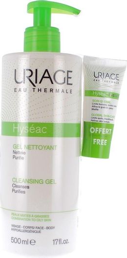 Σετ Περιποίησης Uriage Hyseac Cleansing Gel Απαλό 500ml & Hyseac 3-Regul Soin Global Κρέμα Τριπλής Δράσης 15ml