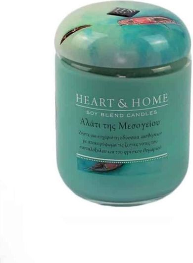 Αρωματικό Κερί Σόγιας Heart & Home 275010322 σε Βάζο Αλάτι Μεσογείου 115gr
