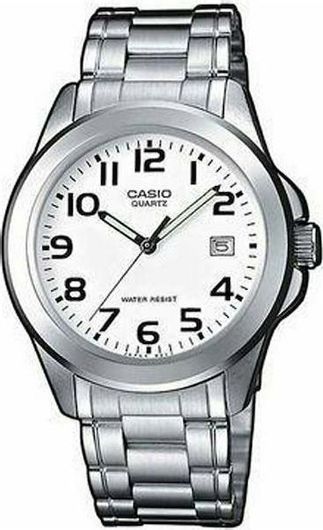 Ανδρικό Ρολόι Casio MTP-1259PD-7BEF Collection Stainless Steel Μπρασελέ Ασημί