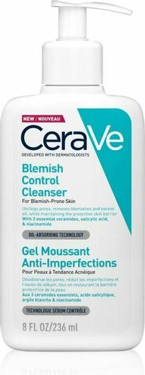 Gel Καθαρισμού Προσώπου CeraVe Blemish Control για Ακνεϊκές Επιδερμίδες 236ml