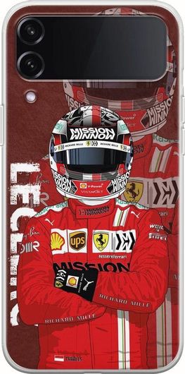 Θήκη Κινητού Back Cover για Samsung Galaxy Z Flip 4 - Flexible TPU - Formula 1 - Charles Leclerc