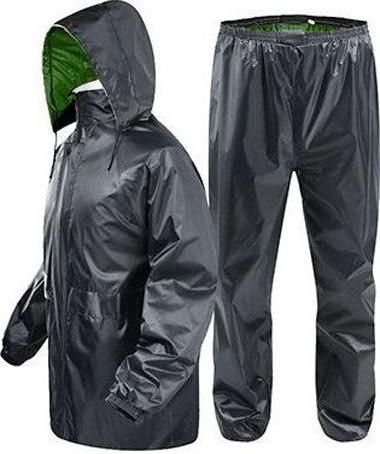 Αδιάβροχο Μηχανής με Αντανακλαστικό Σετ 2τμχ Μαύρο