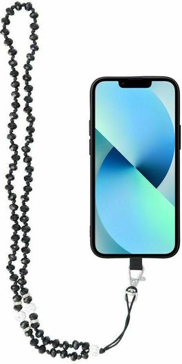 Λουράκι Λαιμού Crystal Diamond για Κινητά Μαύρο