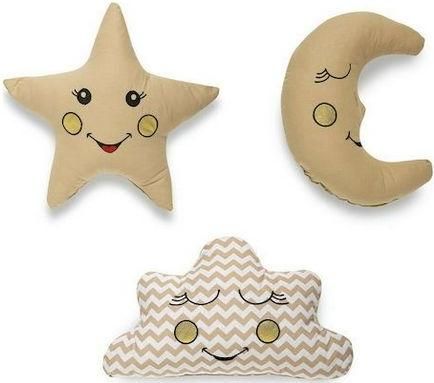 Βρεφικό Διακοσμητικό Μαξιλάρι Κούνιας SB Home 3τμχ Μπεζ