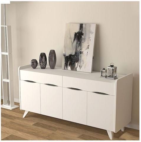 Μπουφές Megapap Sila GP028-0050.1 Μοριοσανίδα 140x45x77cm Λευκό