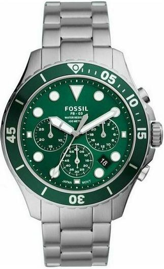 Ανδρικά Ρολόγια Fossil FS5726 με Μεταλλικό Μπρασελέ Ασημί