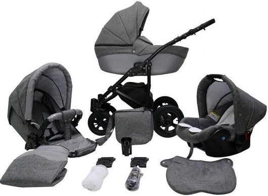 Πολυκαρότσι Mikrus Avinion 3σε1 5 Σημείων για Νεογέννητα Γκρι