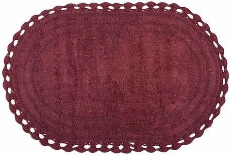 Πατάκι Μπάνιου Silk Fashion Οβάλ Βαμβακερό 60x100cm Μπορντό