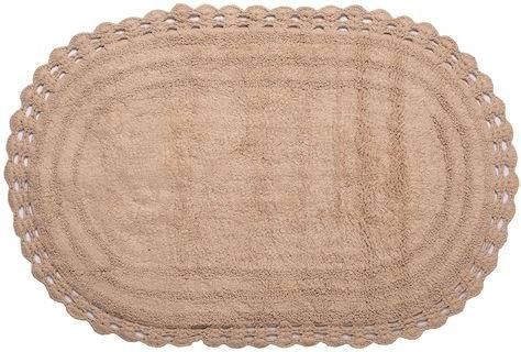 Πατάκι Μπάνιου Silk Fashion Οβάλ Βαμβακερό 60x100cm Μπεζ