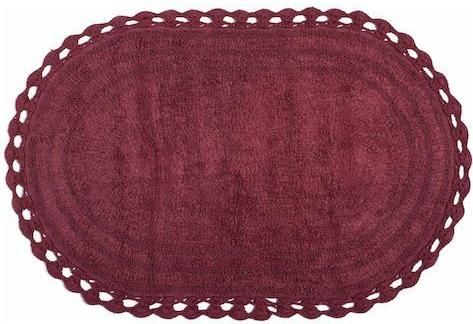Πατάκι Μπάνιου Silk Fashion Οβάλ Βαμβακερό 70x140cm Μπορντό
