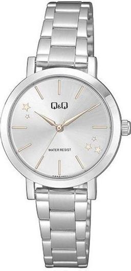 Γυναικείο Ρολόι Q&Q Q893J201Y με Μεταλλικό Μπρασελέ Ασημί