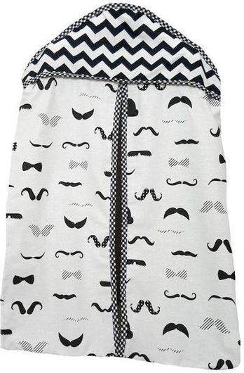 Θήκη για Πάνες Ninna Nanna Moustache 42x55cm Λευκό