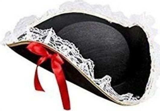 Αποκριάτικο Αξεσουάρ Widmann Καπέλο Tricorn With Lace Trim And Red Bow