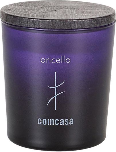 Αρωματικό Κερί Coincasa Red Tea And Iris 007256248 σε Γυάλινο Δοχείο με Καπάκι 9x8cm Μοβ Σκούρο