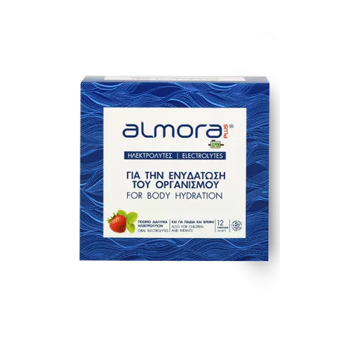 almora PLUS® Ηλεκτρολύτες Φράουλα 12 Φακελίσκοι