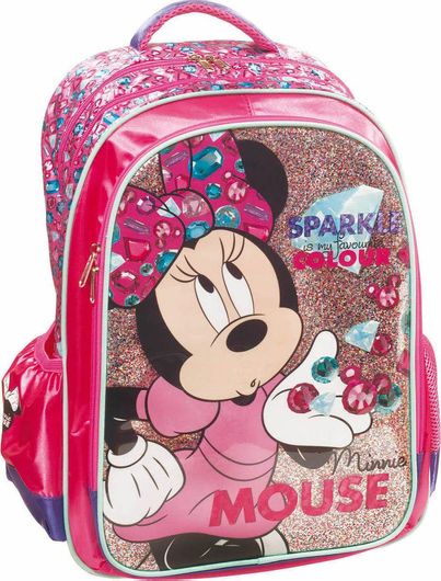 Σχολική Τσάντα Δημοτικού Gim Minnie Gem Πλάτης 35x20x46cm Ροζ