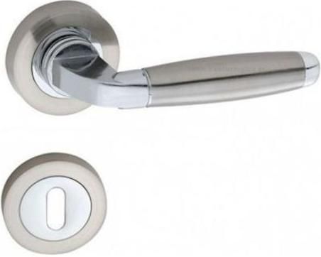 Πόμολο Μεσόπορτας Import Hellas Z-023 Ζεύγος Ματ & Γυαλιστερό Νίκελ