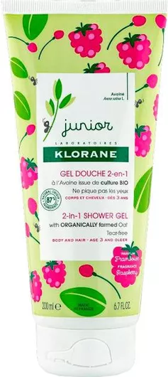 Παιδικό Σαμπουάν & Αφρόλουτρο Klorane Petit Junior 2 σε 1 με Βατόμουρο 200ml