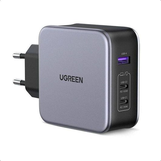 Ugreen Φορτιστής Χωρίς Καλώδιο με Θύρα USB-A & 2 Θύρες USB-C 140W Power Delivery/Quick Charge 4+ Μαύρος Nexode GaN