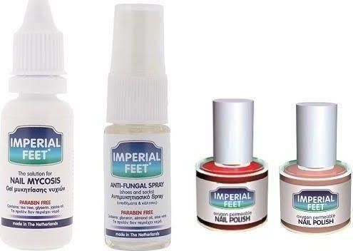 Τζελ Μυκητίασης Νυχιών Imperial Feet SET Nail Mycosis 20ml Αντιμυκητιασικό Σπρέι Anti Fungal για Υποδήματα & Κάλτσες 10ml & Βερνίκια Μυκητιασικών Νυχιών Fungal Nails Polish Red + Pink 13ml