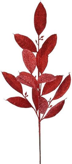 Τεχνητό Φυτό Iliadis 19912 Glitter Φύλλο 80cm Κόκκινο